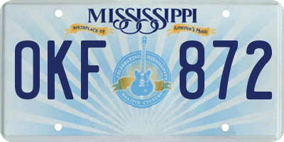 MS license plate OKF872