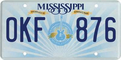 MS license plate OKF876