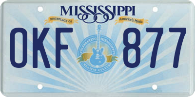 MS license plate OKF877