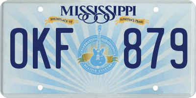 MS license plate OKF879