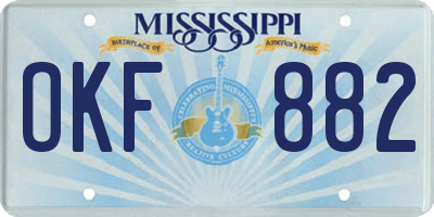 MS license plate OKF882