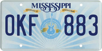 MS license plate OKF883