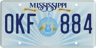 MS license plate OKF884