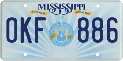 MS license plate OKF886