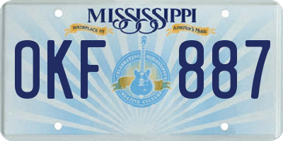 MS license plate OKF887