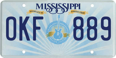 MS license plate OKF889