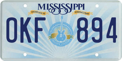 MS license plate OKF894