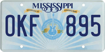 MS license plate OKF895