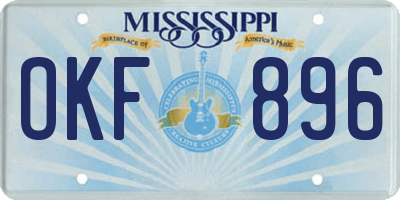 MS license plate OKF896