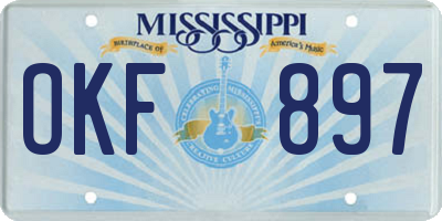 MS license plate OKF897