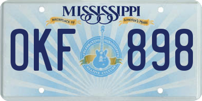 MS license plate OKF898