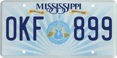 MS license plate OKF899