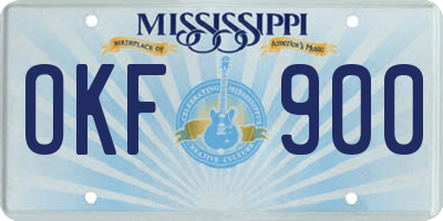 MS license plate OKF900