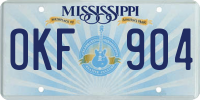 MS license plate OKF904