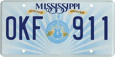 MS license plate OKF911