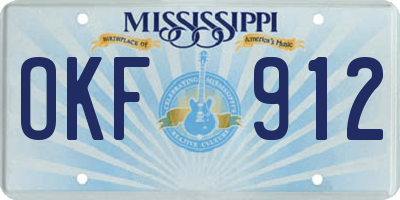 MS license plate OKF912