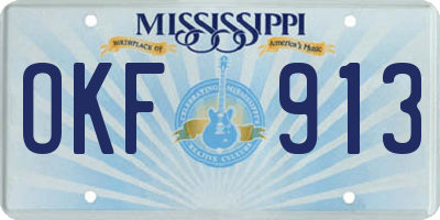 MS license plate OKF913