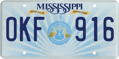 MS license plate OKF916