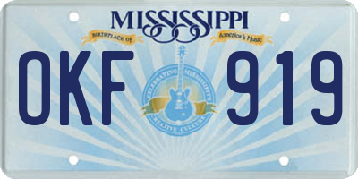 MS license plate OKF919