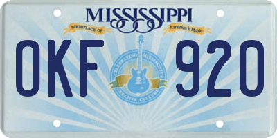 MS license plate OKF920
