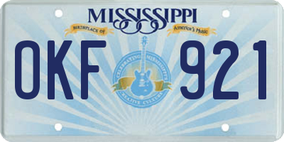 MS license plate OKF921