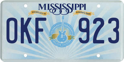 MS license plate OKF923