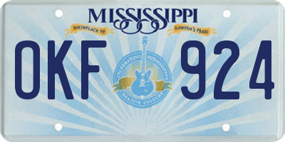 MS license plate OKF924