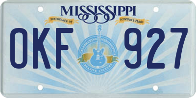 MS license plate OKF927