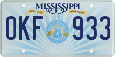 MS license plate OKF933
