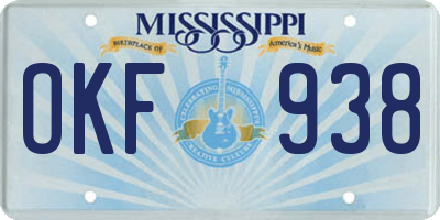 MS license plate OKF938
