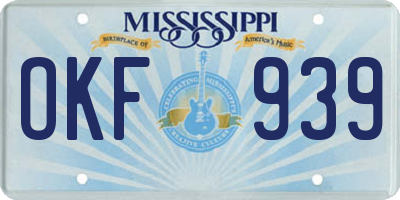 MS license plate OKF939