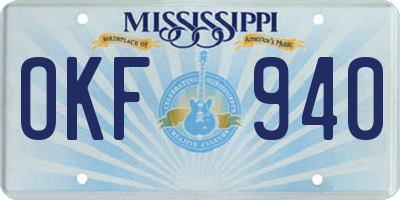 MS license plate OKF940