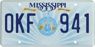 MS license plate OKF941