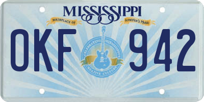 MS license plate OKF942