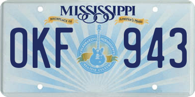 MS license plate OKF943