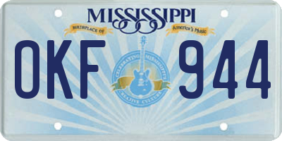 MS license plate OKF944