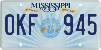 MS license plate OKF945