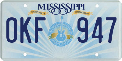MS license plate OKF947