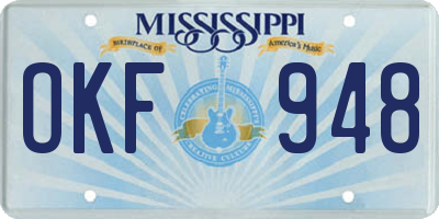 MS license plate OKF948