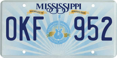 MS license plate OKF952