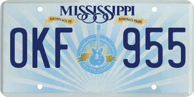 MS license plate OKF955