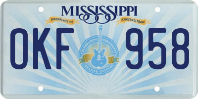 MS license plate OKF958