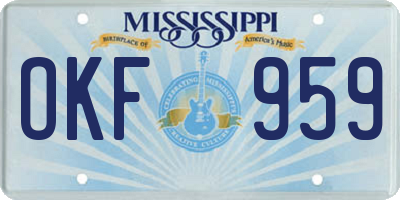 MS license plate OKF959