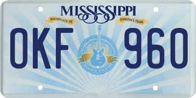 MS license plate OKF960