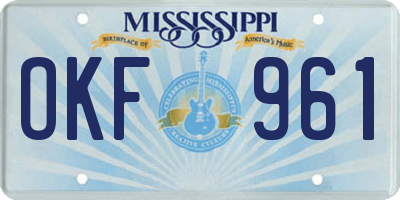 MS license plate OKF961