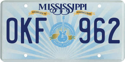 MS license plate OKF962