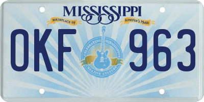 MS license plate OKF963