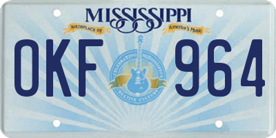 MS license plate OKF964
