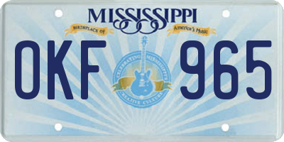 MS license plate OKF965
