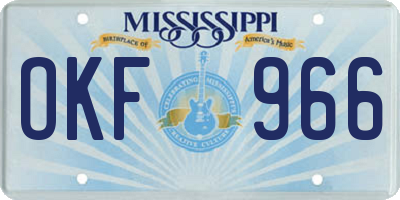 MS license plate OKF966